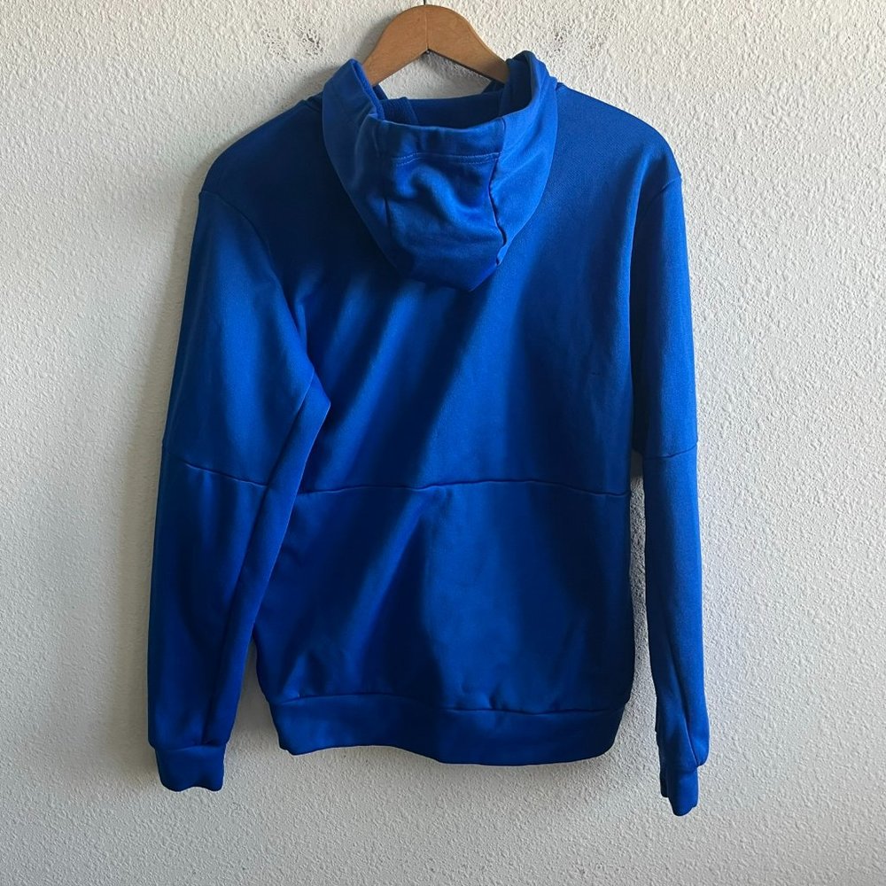 Adidas Men's Blue Fleece Pullover Hoodie Jacket Size S Style GK7388 - Picture 7 of 10